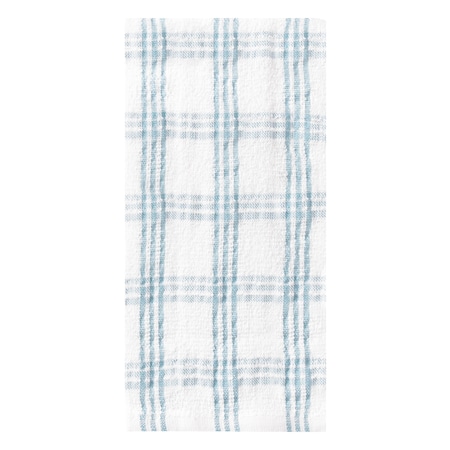 Ritz Value Basics Check Kitchen Towel White Ground/Blue Mist Check, PK12 9627908